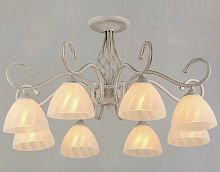 Люстра потолочная восьмирожковая Мелодия Света Е27 Белая P6418/8 WT картинка 